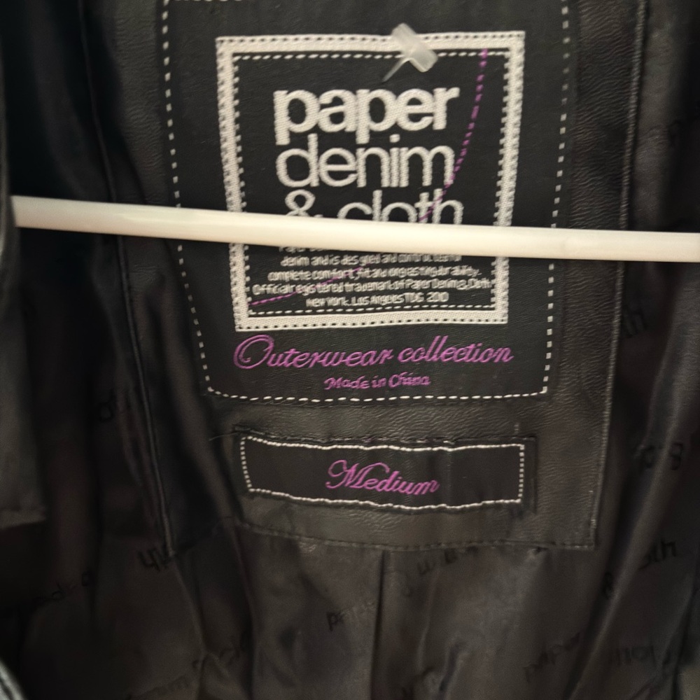 Brand new Paper Denim faux leather  Women's Black Leather Jacket - Picture 4 of 4